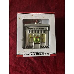 See's Candies 2021 LIMITED EDITION CHIRSTMAS TREE ORNAMENT GLASS SEES STORE